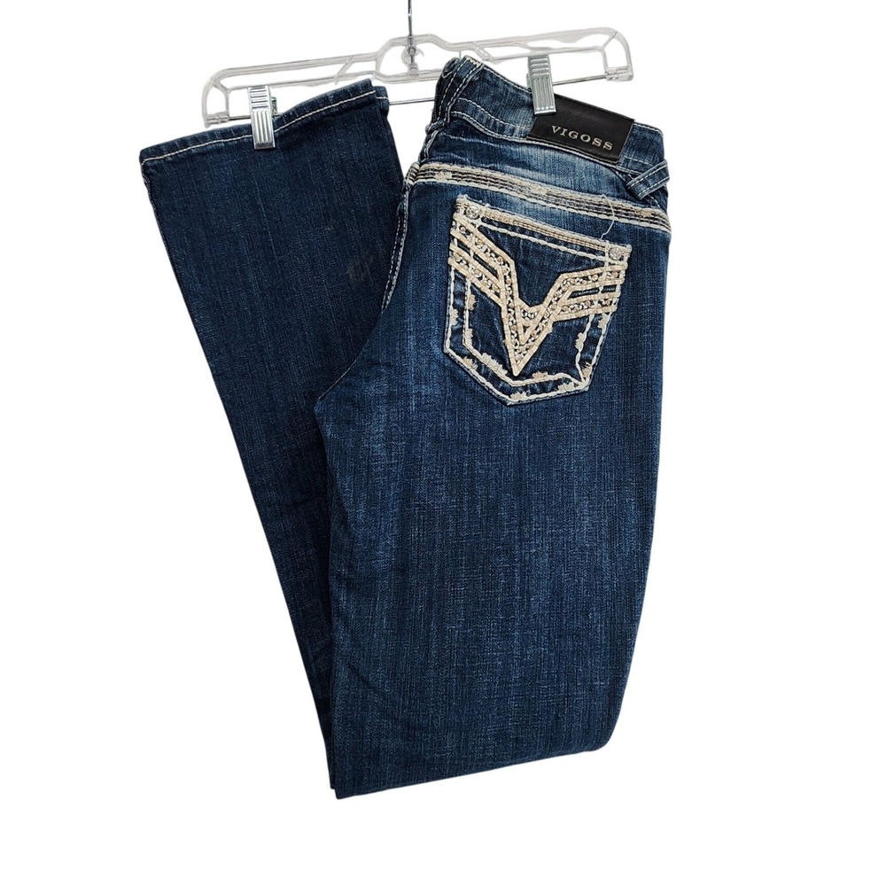 Vigoss Size 5/6 Blue The Chelsea Slim Boot Jeans Y2K Western BohoCowgirl Stretch